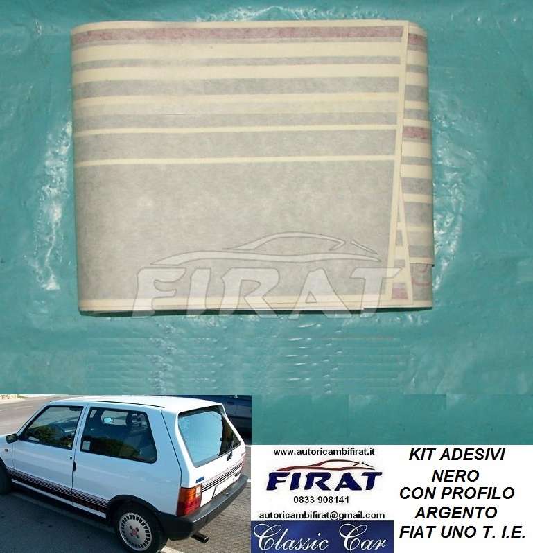 ADESIVI FIAT UNO TURBO I.E. 85 - 89 NERO-ROSSO